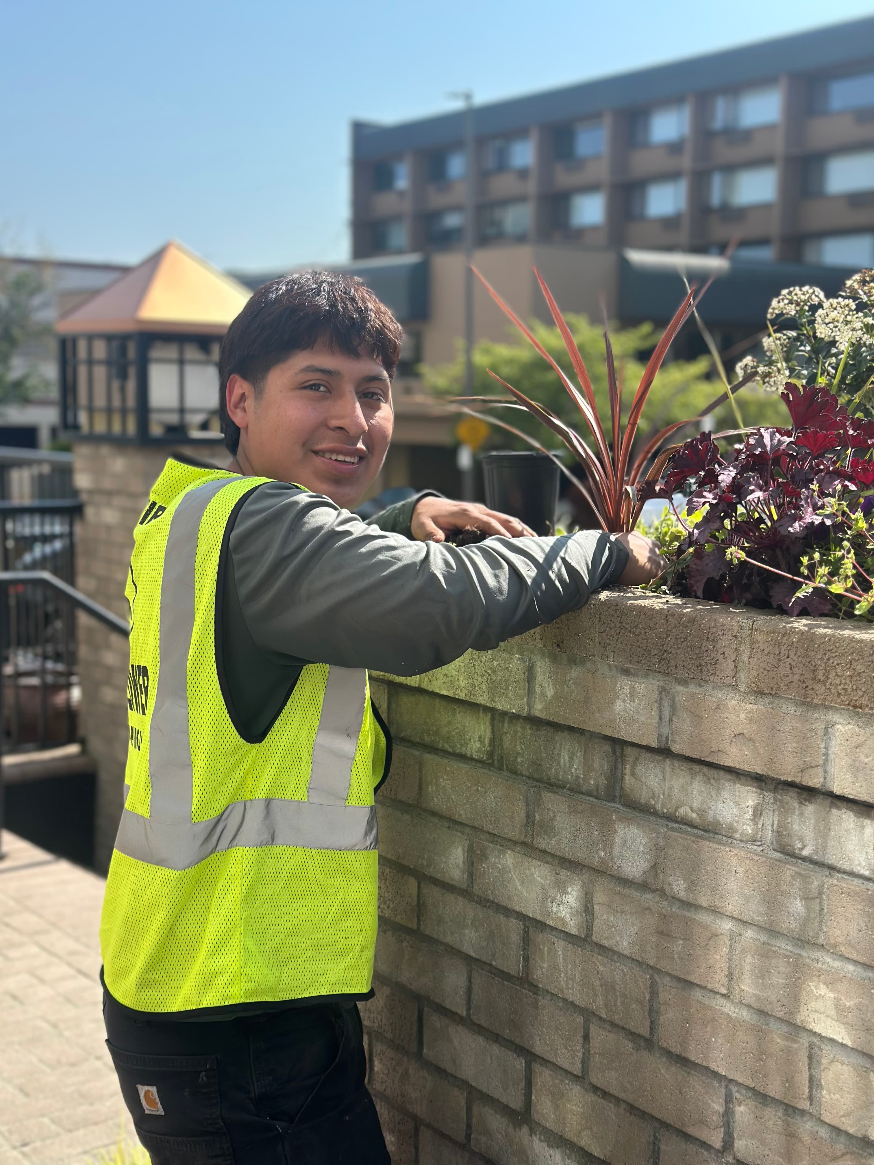 Photo: Green Flowers crew on a commercial job site